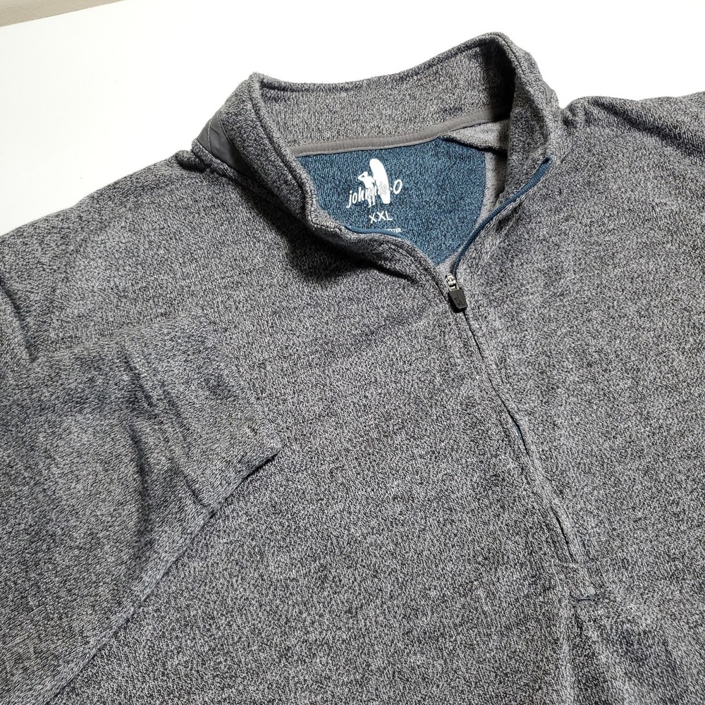Johnnie-O Mens 2XL Gray Quarter Zip Long Sleeve Sweater Golf Logo